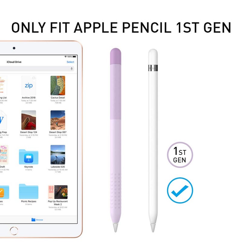 Delidigi iPencil Case for Apple Pencil 1st Generation Gradient Color Silicone Protective Cover Skin Sleeve Accessories Compatible with Apple Pencil 1st Gen Lavender - Image 3